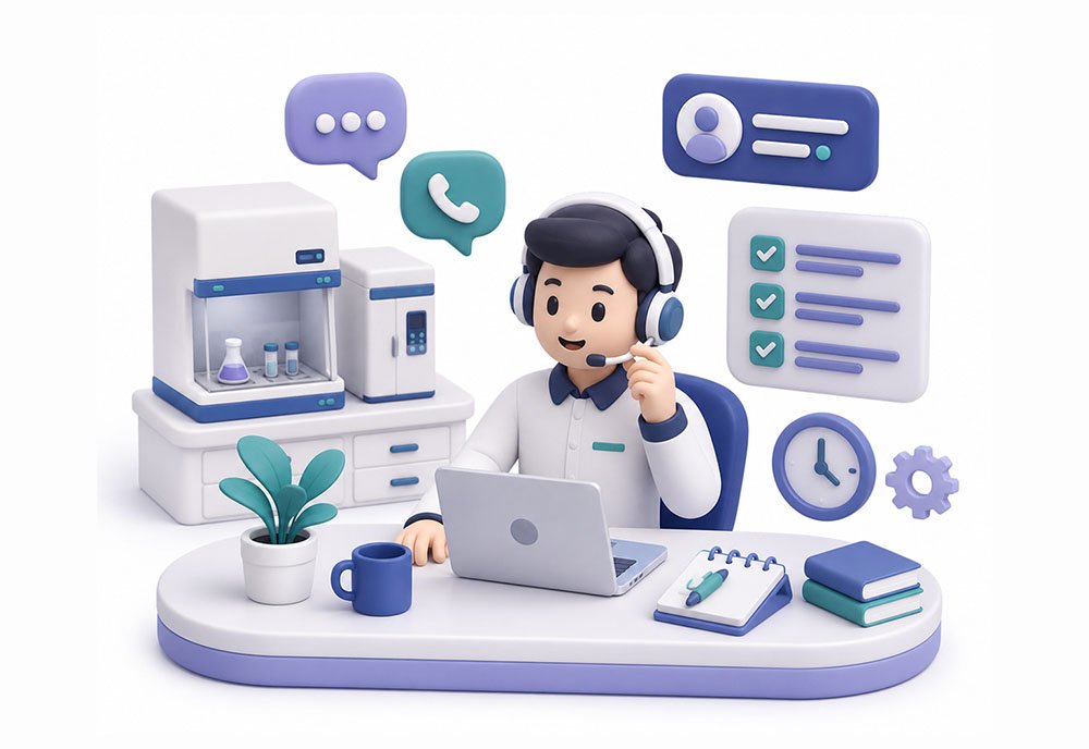 Ilustrasi 3D Penawaran Kalibrasi Lab