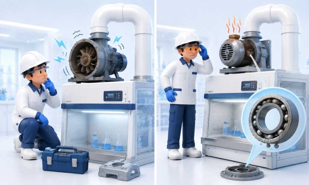 perbaikan blower fume hood